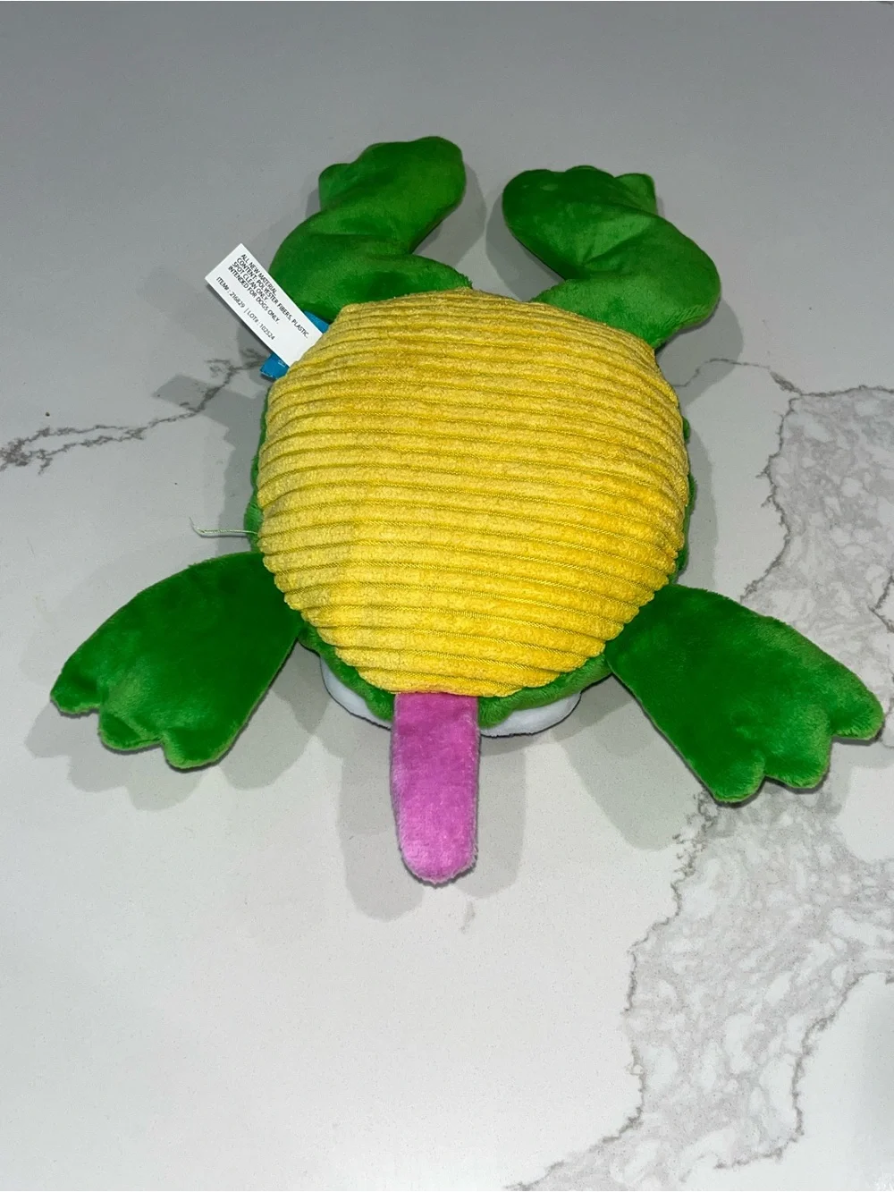Plush Green Frog with Pink Tongue and Big Eyes Dog Toy